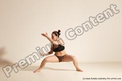 Underwear Martial art Woman White Moving poses Average long colored Dynamic poses Academic